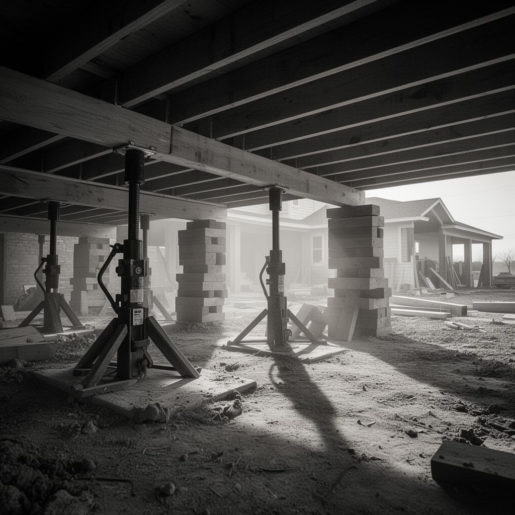Pier and beam house leveling under a Rio Grande Valley home